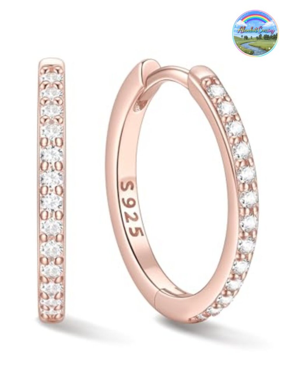 925 Sterling Silver Hoop Earrings for Women - Hypoallergenic CZ Huggies